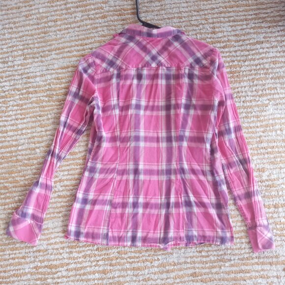 Guess Pink Plaid Button-up - Picture 3 of 5